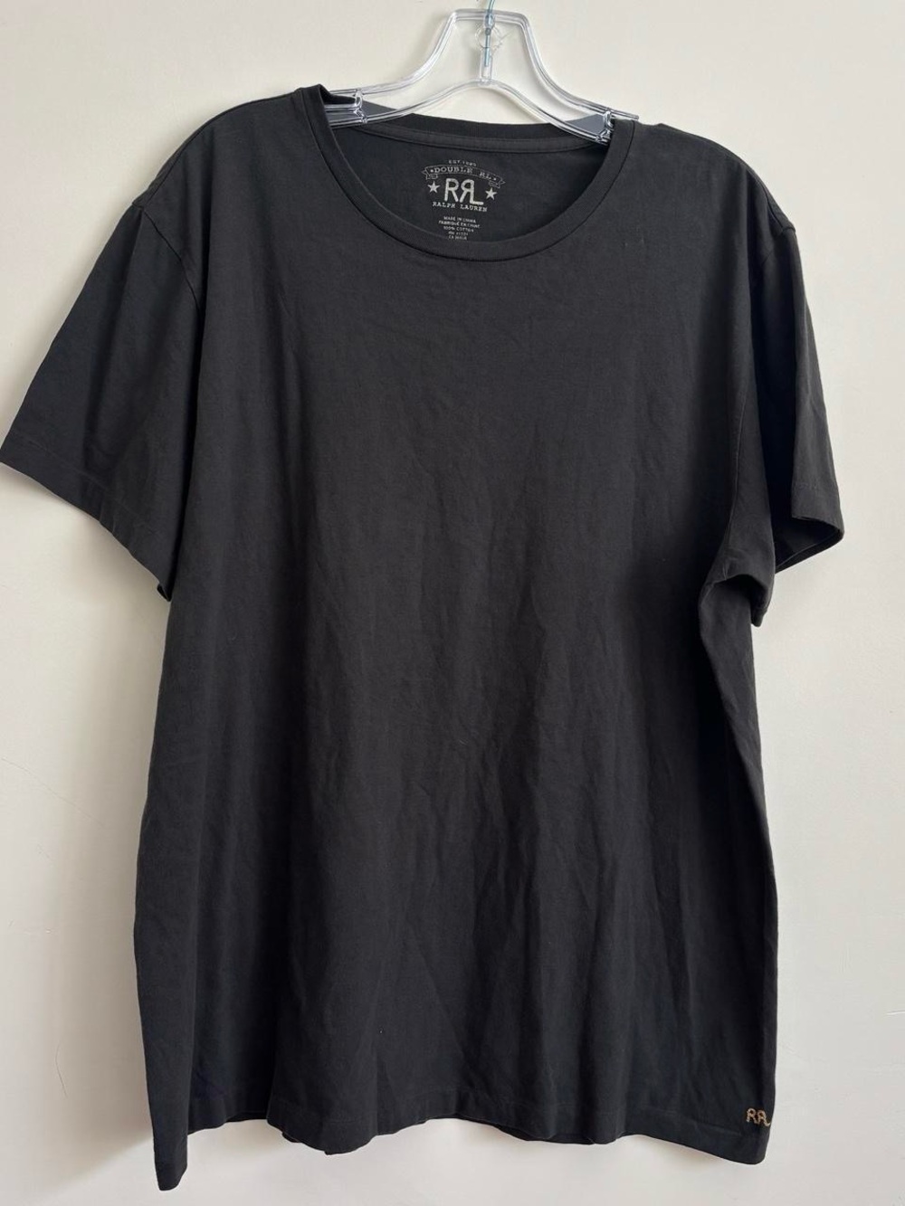 RRL Ralph Lauren Double RL Black/Green Men's Short Sleeve Crew Neck T-Shirt XL